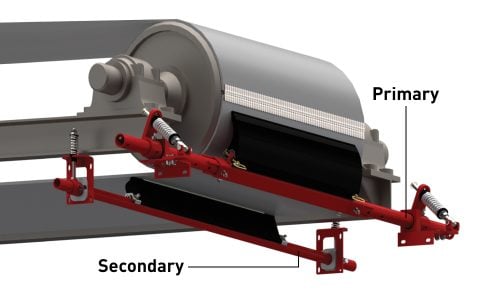primary andsecondary belt cleaner location
